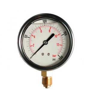 GVNF - Dial Liquid Filled Pressure/Vacuum Gauge Bottom Entry