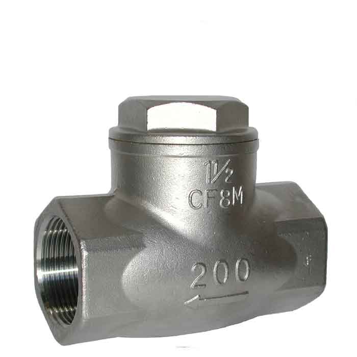 DINGGUANGHE Stainless Steel Wire Mouth Horizontal Non-Return Valve 304 Stainless Steel Female Thread Swing Check Valve 1/2 3/4 1 1-1/4 Inch Specification : DN15 