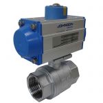JV240019 – Pneumatically Actuated Brass Nickel Plated Ball Valve