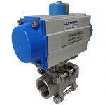 JV240020 – Pneumatically Actuated Three-Piece Stainless Steel Ball Valve