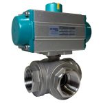 JV240023 – Pneumatically Actuated Three-Way L-Ported Stainless Steel Ball Valve JV240023 – Pneumatically Actuated Three-Way L-Ported Stainless Steel Ball Valve