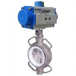 JV240006 – Pneumatically Actuated Stainless Steel Wafer Butterfly Valve, PTFE Lined